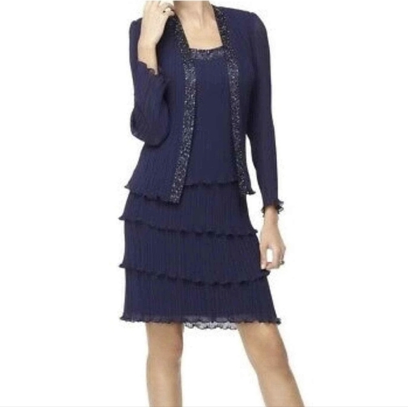 Patra Pleated Chiffon Formal Event Dress - Size 6 - Picture 1 of 16